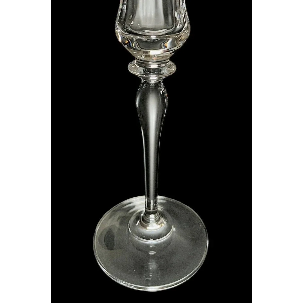 Vintage Mikasa Jamestown Clear Gold Trim‎ Crystal Single Candlestick Holder EUC